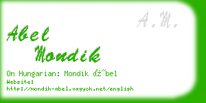 abel mondik business card